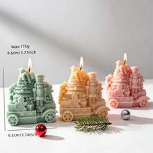 Christmas Santa Claus Sitting In Sleigh Candle Mold ChristmasTrain Mold Angel DIY Form Concrete Resin Casting Mold Home Decor - Multiple Styles - View 5