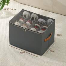 Foldable Fabric Shoe Box, Holds Up To 12 Or 16 Pairs Of Shoes, Large Capacity Fabric Shoe Box With Lid, Adjustable Dividers, Transparent Cover, Waterproof And Dustproof, Foldable Storage, Multi-Functional All-In-One Design, Suitable For Home, School, Dormitory Wardrobe And Other Places, Dustproof And Moisture-Proof, Washable, Multiple Usage Methods - Multicolor - View 18