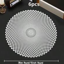 Gold Round Minimalist PVC Placemats, Washable, Easy To Clean, Wipeable, Non-Slip, Holiday Wedding Festival Table Mat Decor Suitable For Dining, Events, Banquets, Weddings, Bridal Showers, Home Daily Use - Multicolor - View 17