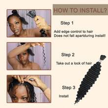 110g 2 Bundles/Pack Human Braiding Hair For Boho Braids Human Curly Boho Hair For Braiding Knotless Deep Wave Bulk Bohemian Natural Black Color - Natural Black - View 5