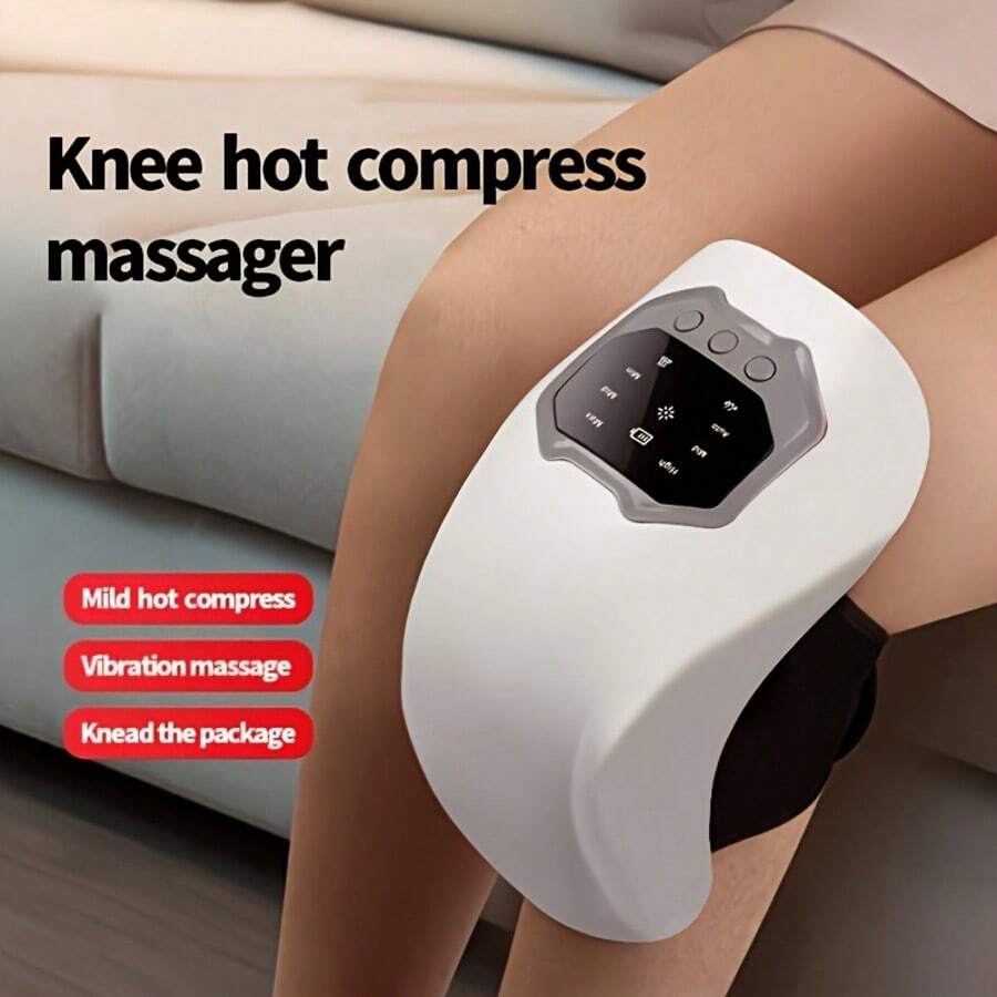 Wireless Heated Knee Massager, Relieves Joint Stiffness And Discomfort, 3-Level Heating And Vibration Function, LED Touch Control, Features Heating Function, 3 Vibration Modes, 3 Heating Levels, Equipped With LED Screen And Adjustable Strap, Perfect Gift For Adults, Mothers, Women And Men