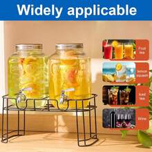 TAIMASI 1 Gallon Drink Dispensers, 2 Pack Glass Beverage Dispenser With Stand & Stainless Steel Spigot For Parties, Lemonade Dispenser For Sun Tea, Picnic - 1 Gallon (4L) - View 6