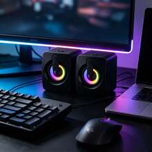 USB Powered Mini 2.0 Wired Gaming Speaker With LED Light And Volume Control, Suitable For Computer, Laptop, Phone, Tablet And Other Portable Devices - View 3
