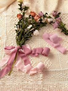 3 Rolls Handmade Tassel Chiffon Ribbon 1.5 Inch X 5.5 Size, Suitable For Bouquet Packaging Decoration, Wedding Invitation Handmade, Wedding Bouquet, Bow Decoration, Gift Wrapping Rope, Suitable For School, Christmas, Valentine's Day - Multicolor - View 4