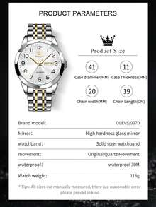 OLEVS 9970 Man Watch Fashion Rhombus Mirror Digital Dial Auto Date Week Waterproof Luminous Original Luxury Quartz Watch For Men - One Size Fits All - View 9