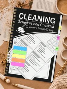 1pc Cleaning Schedule, Includes Daily And Weekly Checklists, Room-By-Room Tasks And Routine Tracking, Desk Accessory, Office Supplies, Suitable For Home Organization And Halloween Gift - A5 - View 7