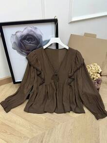 Women Tops - Brown - View 3