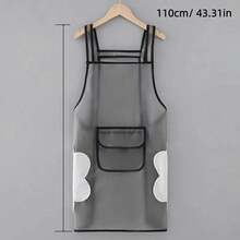 1pc Women's Elegant Semi-Transparent TPU Apron, Kitchen Cooking/Art Studio/Hair Salon Work, Oil-Proof & Water-Proof With Large Wipeable Pockets, Multiple Colors Available - 110cm / 43.31in - View 8