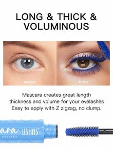 Maskara Warna-warni USHAS, 2 Warna, Tahan Air & Anti Luntur, Memberikan Volume & Memanjangkan, Tidak Menggumpal, Cocok untuk Riasan Panggung Cosplay Halloween - #02 Cokelat Kastanye - View 4