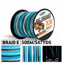 Colorful Fishing Line Braided Line, High Visibility, Cost-Effective, Super Cast 4-Strand Braided Fishing Line 6LB-60LB, Suitable For Saltwater And Freshwater, 8-Strand PE Braided Line - Baby Blue - View 4
