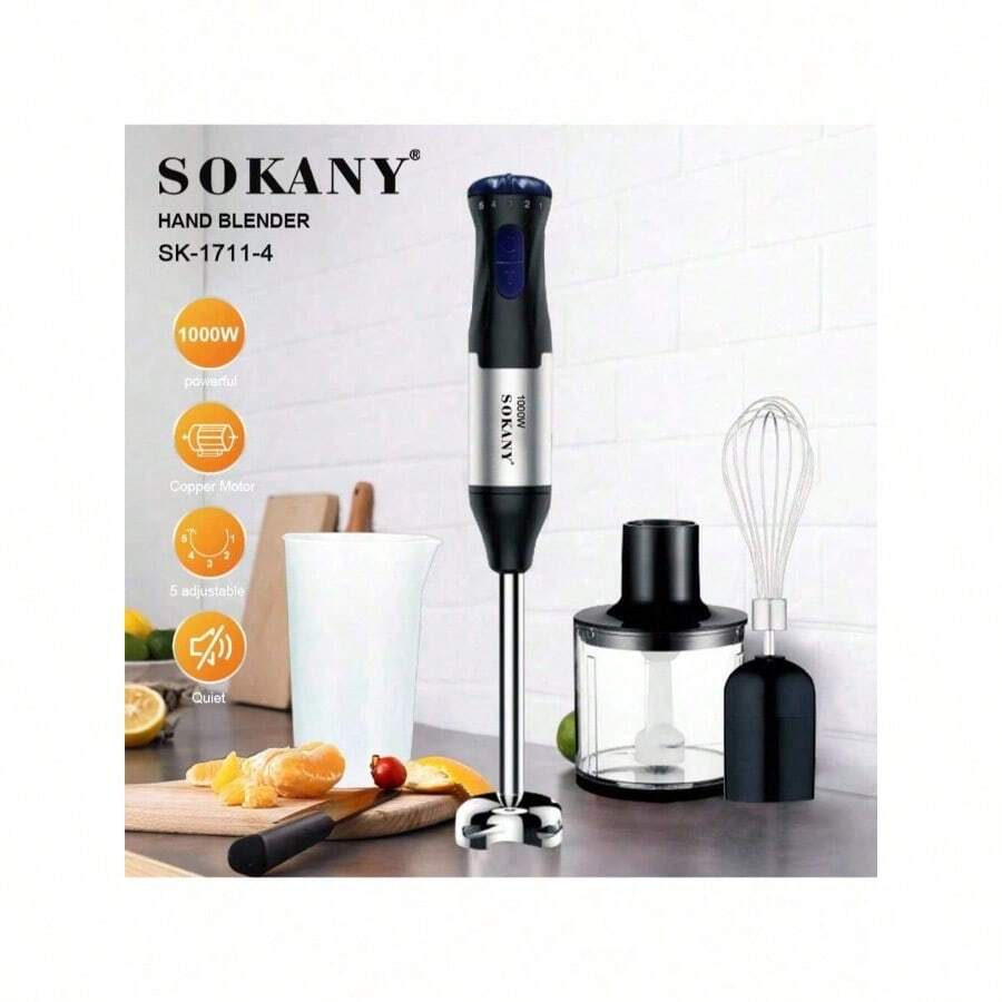 SOKANY 4-In-1 Electric Mixer, 1000W High Power, 5-Speed Adjustable ...