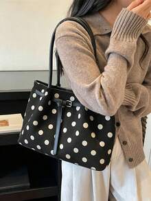 Personalized Wave Point Large Capacity Handbag, Fashionable Versatile Popular Shoulder Bag, Exquisite Daily Tote Bag, Suitable For Commuting Dating - Multicolor - View 4