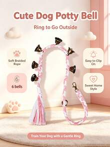 Dog Toilet Training Bell Rope, Hanging Bell With Copper Bell, Anti-Bite Braided Rope, Suitable For Puppy Toilet Training, Doorbell Training For Going Out, Pet Supplies - Multicolor - View 5