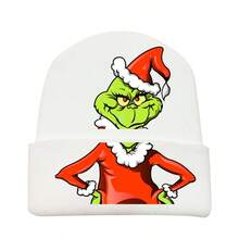 The Grinch New Christmas Green Monster Hat Cosplay Unisex Warm Knitted Beanie Knitted Cap - Multicolor - View 7
