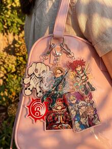 6pcs Gachiakuta Themed Acrylic Keychains, Including Chibi Characters, Logos, Dolls And Anime Poster Illustration Designs, Fashionable Bag Charms, Suitable For: Back To School, Gift For Anime Fans, Exquisite Collection, All Season Use. - Multicolor - View 2
