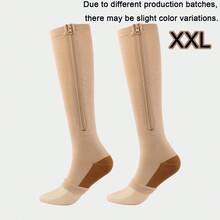 1 Pair Unisex Zipper Compression Socks, Open Toe Knee-High Compression Support Socks, Sports Varicose Vein Prevention Socks, Running Travel Nurse Fitness Circulation Leg Support Socks - Multicolor - View 11
