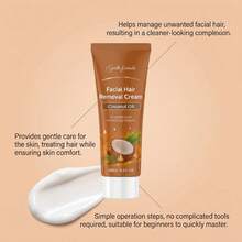 Coconut Oil Gentle Facial Hair Removal Cream, Removes Lip Peach Fuzz, Home Use Lip Hair And Facial Fuzz Removal, Refreshing And Smooth, Large Capacity 100G - 1 Hair Removal Cream - View 11