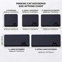 Cute Black Cat Print Large Extended Gaming Mouse Pad, Non-Slip Rubber Base, Smooth Gliding Surface, Multi-Functional Desk Mat For Computer Office Home Study, Sweet Abstract Desktop Decor - A - View 5