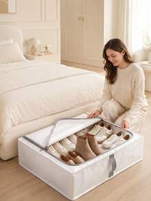 3/1pc Foldable Fabric Underbed Storage Bag, Fully Utilize Underbed Space, Can Store Blankets, Quilts And Pillows, Suitable For Closet Organization, Underbed, Wardrobe And Cabinet Top Storage, Also Suitable For Holiday, Room, Home And Bedroom Decoration, Clothing Storage, Storage Box, Storage, Underbed Storage Space - Multicolor - View 2