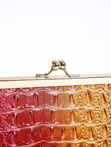 LJDCRFT Women's Fashion Crocodile-Textured Evening Bag, Kiss-Lock Frame Clutch, Suitable For Occasions Such As Balls, Weddings, And Cocktail Parties - Multicolor - View 5