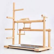 1pc Parrot Beak And Claw Grinding Perch, Bite-Resistant Frosted Standing Pole, Tiger Skin Cockatiel Toy Perch Stand - View 8