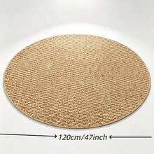 A Pineapple Ring Rug, Round Brown Imitation Sisal, Outdoor Rug, Home Decor, Room Decor, Living Room Rug, Kitchen Mat, Bedroom Rug, Bathroom Mat, Bedroom Decor, Bathroom Decor, Easy To Clean - Solid Color - View 7
