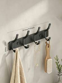 6 Hooks Wall Mounted Storage Rack, Nursery Room Organizer, Baby Room Clothes Hanger, Coat Hat Towel Holder, Space Saving Home Storage - Hook Up - View 7