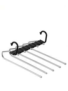 1pc Space-Saving 5/9 Tier Metal Pants Rack, Non-Slip Metal S-Shaped Closet Organizer With Hooks For Leggings And Long Pants, Wardrobe Accessory | Stable Clothes Hanger | Sturdy Metal Clothes Hanger - Multicolor - View 12