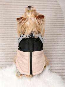 2-IN-1 Autumn/Winter Warm Pet Jacket & Harness With Reflective Strip Thicken Windproof Dog Coat Clothes Suitable For Small And Medium Dogs - Multicolor - View 10