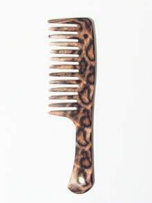 10Pcs Water‑Transfer Printed Marbled Wide Tooth Comb, Leopard & Love Pattern, Portable Easy‑To‑Clean Hair Comb, For Travel & Home Dresser, Daily Use, Salon Hair Tool, Valentine's Day Gift For Girlfriend, Back To School Essential, Fall Decor - Multicolor - View 7