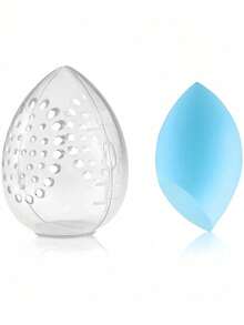 1/2pcs Beauty Sponge Makeup Storage Egg Powder Puff Makeup Egg-Shaped Transparent Holder Powder Puff Drying Box Makeup Accessories - Multicolor - View 7