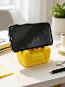 Cream Style Mini Sofa Phone Stand, Cute Creative Desktop Tablet Holder, Hands-Free Sofa Shaped Decor, Suitable For Desk Office Bedroom Living Room, Gift For Female Friends And Home Decor Enthusiasts - Multicolor - View 2