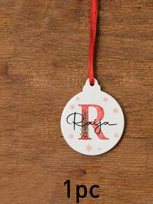 Custom Initial Christmas Ornament, Personalized Name Tree Decor, Festive Poinsettia Letter Design, Customized Holiday Hanging Decoration, Customizable Name Ornament, Christmas Tree Decor, Family Holiday Gift, Xmas Party Decor, Christmas Decoration - Style a - View 19