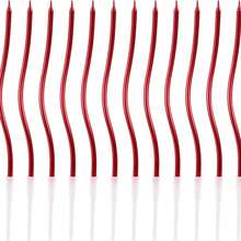 6-12pcs Spiral Cake Candles, Twisted Long Birthday Cake Candles, Cake Decoration, Baking Supplies - Multicolor - View 1