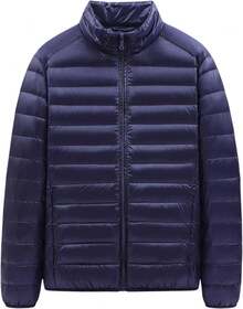 Chaquetas De Plumón para Hombre Cuello Alto Invierno Plus Size Chaqueta Negra Ligera Puffer para Hombre M-6XL - Verde militar - Ver 1