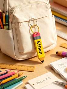 Personalized Name Keychain, Customized Name Tag, Lunch Box Name Tag, Vintage Style Name Tag, Father's Day Gift, Mother's Day Gift, Valentine's Day Gift, Gift For Grandmother, Birthday Gift, Gift For Her/Gift For Him, Gift For Best Friend/Friend/Couple, Back To School Gift - Multicolor - View 5