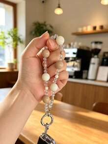 Colorful Beaded Keychain Pendant, Car Key Chain, Car Lock Remote Key Pendant, Car Keychain Decorative Charm, Bag Charm Accessory, Women's Car Keychain - A - View 5