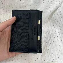 Textured Trifold Small Wallet Multi CardSlots Purse With Photo Window - Multicolor - View 7