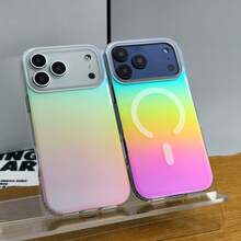 Laser Matte Magnetic Phone Case Compatible With IPhone 18 17 16 15 14 13 Pro Max Plus 17Pro 16E17E Air Supports Wireless Charging Gradient Rainbow - K6 - View 1