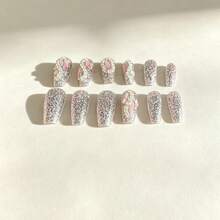 12入 Y2K 閃亮水鑽芭蕾美甲貼紙，適合女性，美甲用品 - 彩色 - 查看 8