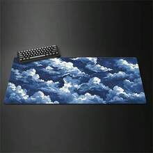 1pc Mouse Pad Dark Blue Cloudy Sky Gaming XL HD New Computer Mousepad XXL Natural Rubber Carpet Soft Mouse Mats, Suitable For School, Home, Gaming, Work, Office And Other Basic Uses - View 5