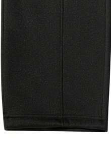 Men's Double Waistband Wide Leg Sweatpants, Fleece Lined, Drawstring Elastic Waist, Casual Loose Fit With Pockets, Streetwear Style For Daily Wear - Black - View 7