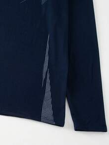 2pcs/Set Men's Thermal Underwear Set, Crew Neck Top + Pants, Winter Base Layer Tight Fit Innerwear - Navy Blue - View 6