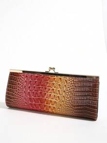 LJDCRFT Women's Fashion Crocodile-Textured Evening Bag, Kiss-Lock Frame Clutch, Suitable For Occasions Such As Balls, Weddings, And Cocktail Parties - Multicolor - View 7