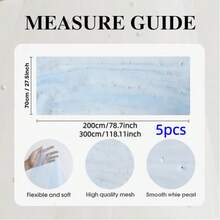 5pcs Pearl Gauze Table Runner 70*200/300cm 27.6*78.7/118.11inch Pearl Transparent Tulle Tablecloth Centerpiece Decor Suitable For Home, Wedding, Birthday Party, Bridal Shower, Baby Shower, Gift Holiday, Restaurant Decoration And Other Decorative Scenes - Blue - View 3