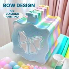 Magnetic Bowknot Diamond Painting Tray With Magnetic Lid To Prevent Bead Spillage, Wavy Edge Bowknot Design, Practical Divided Bead Slots, Suitable For DIY Diamond Painting Crafts, Bead Sorting And Storage, Easy To Use, Dedicated Tool Tray For Diamond Painting - A - View 7
