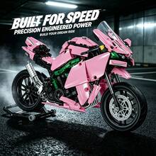 1:20Mechanical Racing Motorcycle Building Blocks Kit, 838 Pieces DIY Assemble Sport Motorbike Model, Simulated Chain Transmission & Rotatable Wheels, High Detail Collectible Desktop Decoration Toy, For 14+ Teens Adults, Holiday Birthday Present - Multicolor - View 12