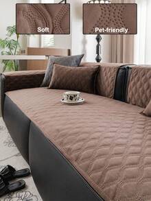 1pc Soft Velvet Sofa Cover, Comfortable And Soft, Suitable For All Seasons, Machine Washable And Hand Washable, Ideal For Protecting Pet Furniture, Perfect For Daily Use, Room Decor, Back To School Season, Fits 2/3/4 Seater Sofas (Multiple Sizes Available) - Brown - View 10