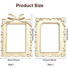 Unfinished Carved Wooden Photo Frame, Ornate Vintage Style Raw Wood Picture Frame For DIY Painting Home Decor - White - View 2