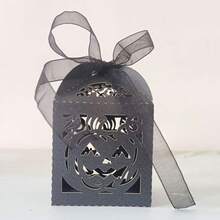12pcs/Set Laser Cut Groom & Bride Candy Boxes, Hollow Castle Design, Wedding Favors, Small Gift Chocolate Boxes, Baptism Party Decorations - View 11